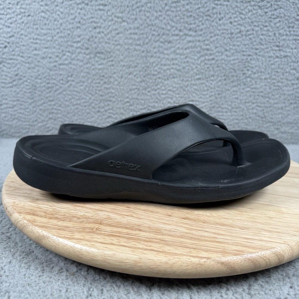Aetrex Maui Orthotic Flip Flops Men's 11 Black EVA Sandals Thongs Recovery